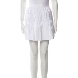Staud Women’s 14 White Pleated A-Line Mini Skirt